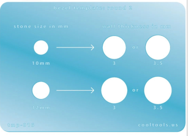 Bezel Template Round gemstone bezel creation, 10 and 12 mm stones