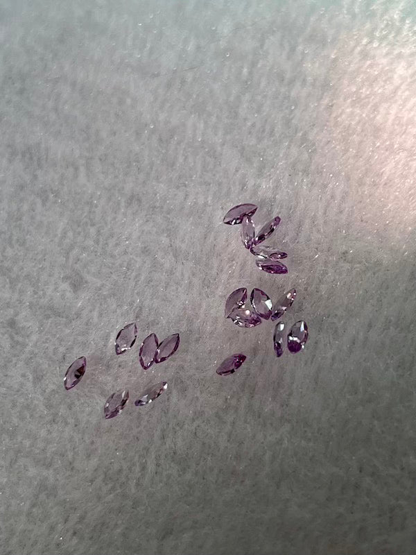 Cubic Zirconia Faceted Purple Lavender Marquise - Various Sizes