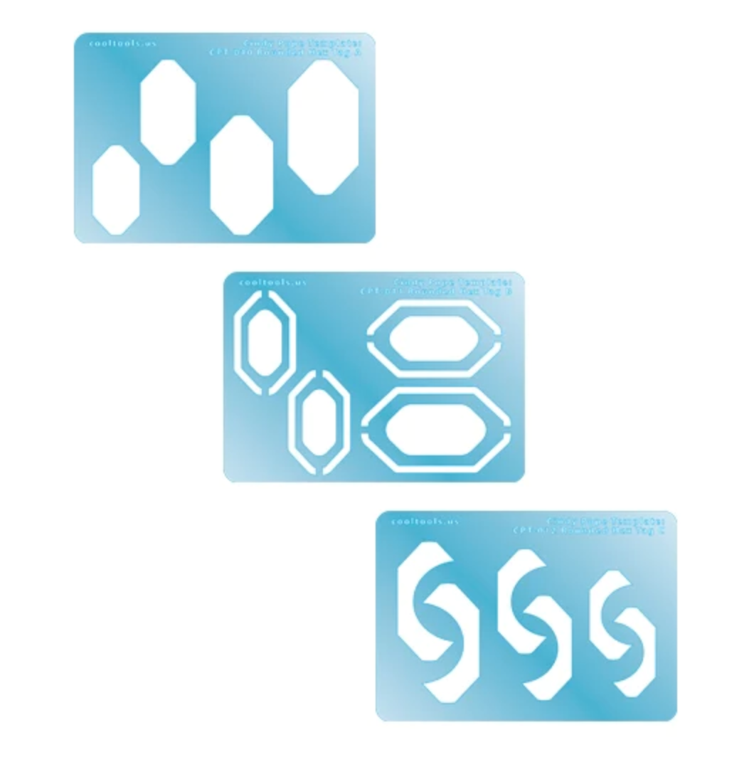 Cindy Pope Templates Rounded Hex Tag Collection, 3 pack of templates