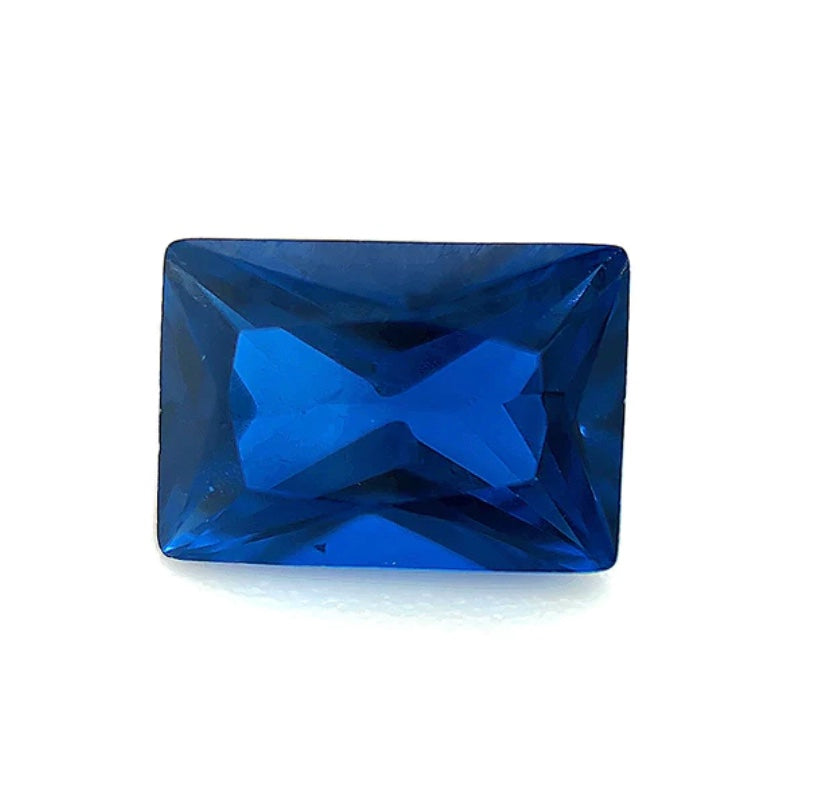 Spinel Brilliant Blue Lab Created Rectangle 3x5mm (5pc)