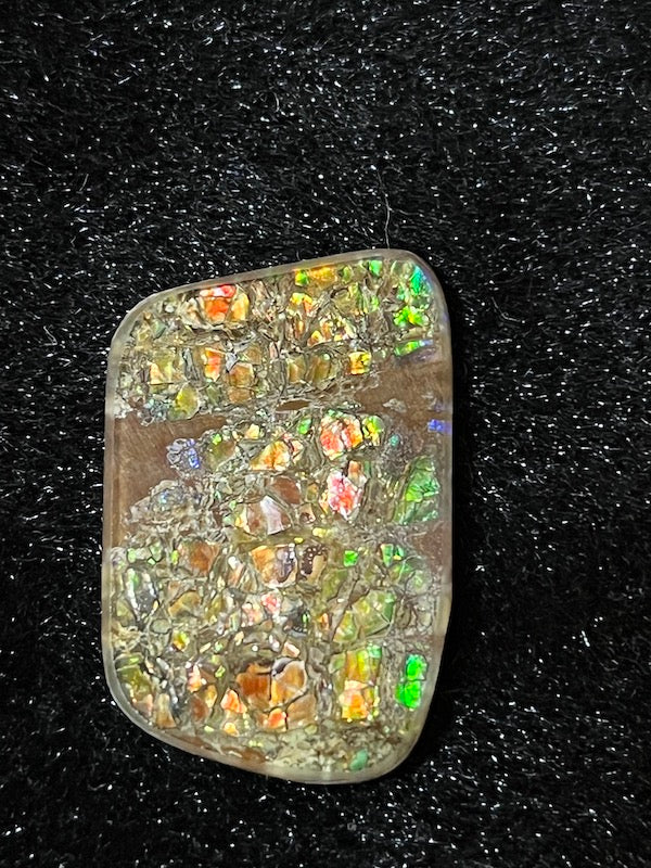 Ammolite Cab, freeform, 27 x 17 mm, dragon skin