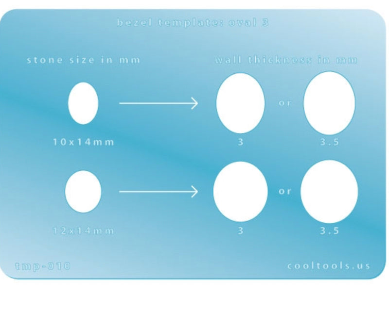 Bezel Template Oval gemstone bezel creation, 10x14 and 12x14 mm stones