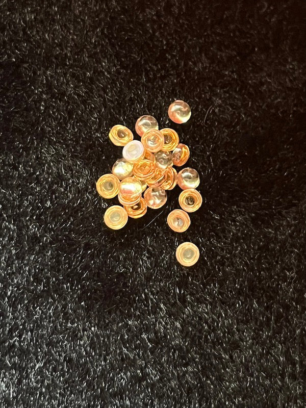 Cubic Zirconia Champagne Round Cabochons, dome with flat back - Various Sizes (5pc)