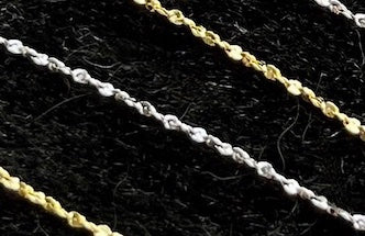 Tinsel or Nugget Chain, Sterling Silver & Gold Plated on SS, 1mm thickness, 18"