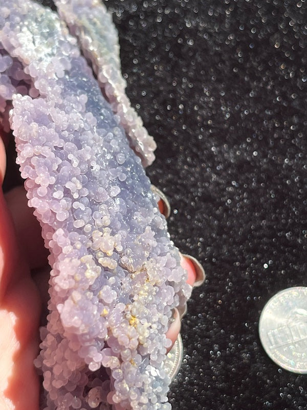 side view of the grape agate #7 display specimen