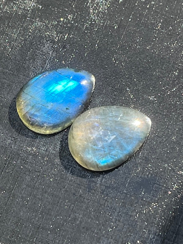 Labradorite Cabochons - Teardrops- matched pairs