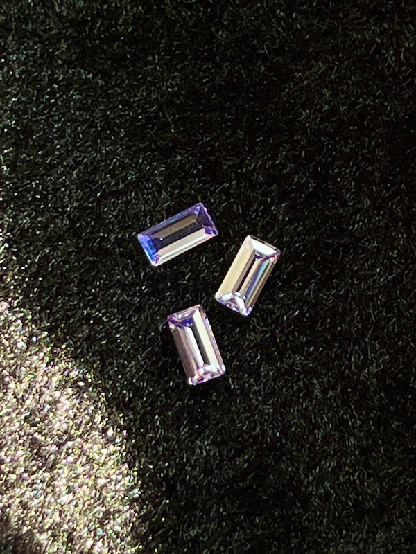 Cubic Zirconia lavender/lilac, Baguette 4x8 (5pc)