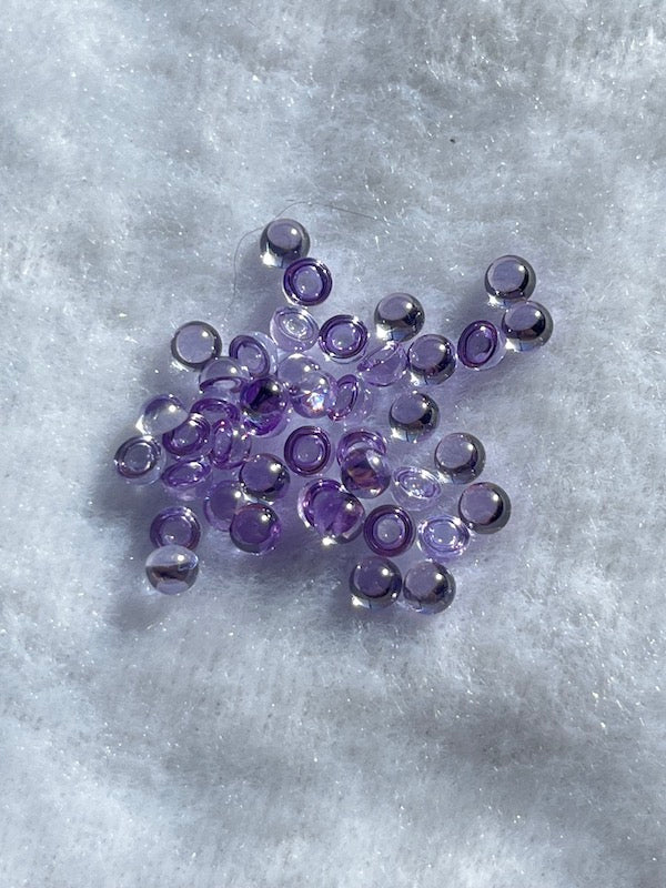 Cubic Zirconia Lilac Round Cabochons, dome with flat back - Various Sizes (5pc)