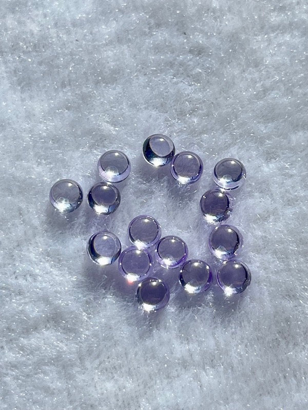 Cubic Zirconia Lilac Round Cabochons, dome with flat back - Various Sizes (5pc)