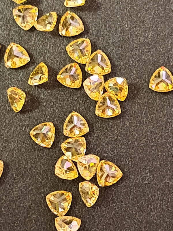 Cubic Zirconia Yellow Trillion 5mm (5pc)