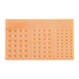 Mold - Domed Heart Shape Finishing Touches embellishment mold, 4, 5 & 6 mm