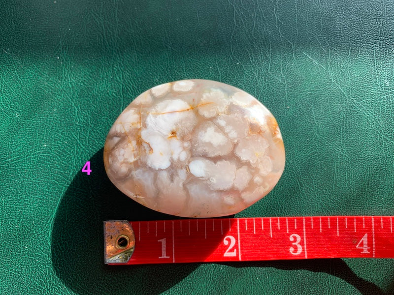 Flower Agate Palm stones - Palm your worries away.