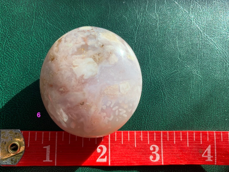 Flower Agate Palm stones - Palm your worries away.