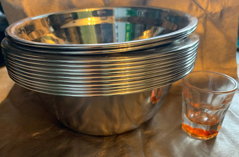 Bronzclay firing container, thick steel bowl. No Lid