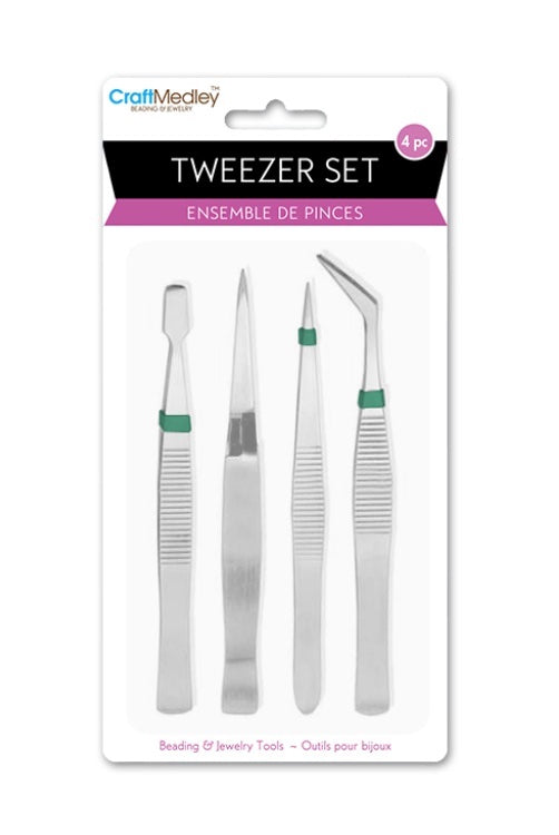 Tweezers, 4 piece set. Craft economy set