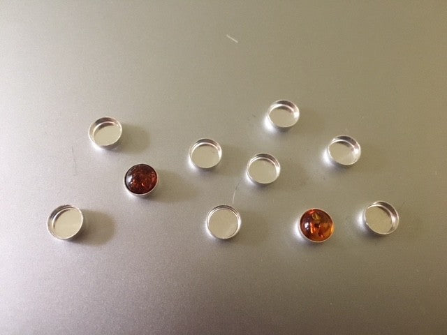 Bezel Cup Fine Silver, Round Shape - Various Sizes