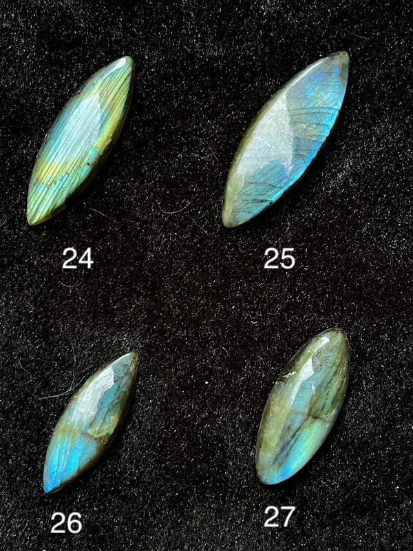 Labradorite Cabochons - Marquise/eye shaped