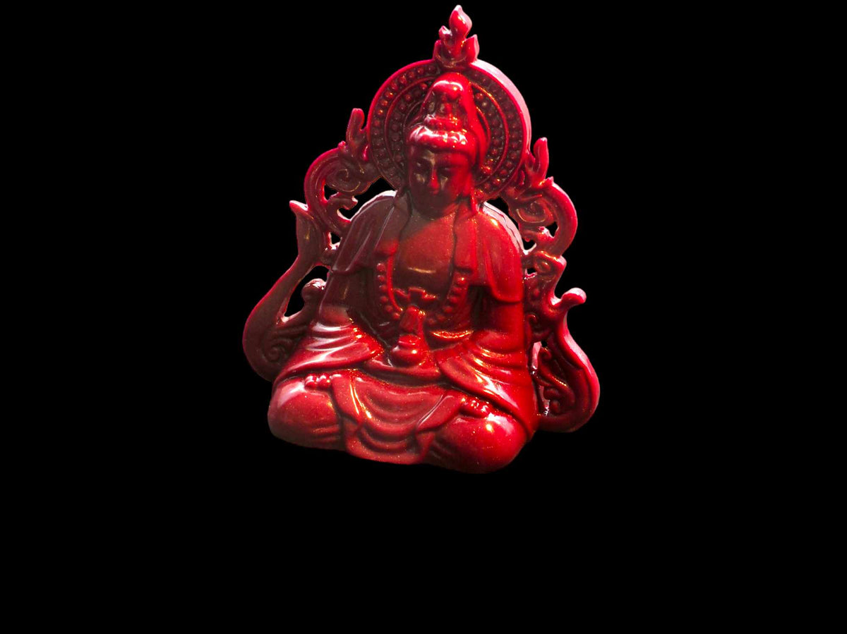 Cinnabar Red Quan Yin Goddess, female Buddha,