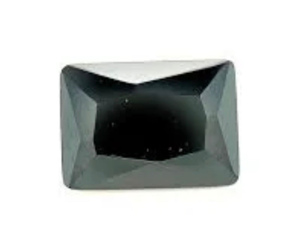 Cubic Zirconia AAA+ Midnight Black Rectangle stones 5x7mm (5pc)