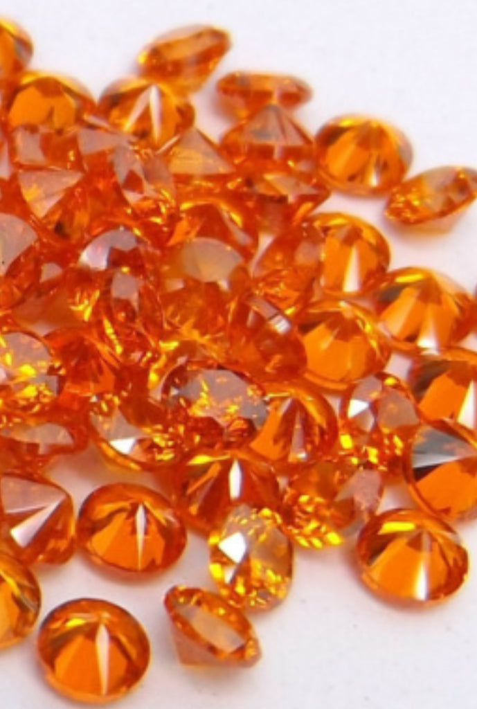 アクセサリー orange Cubic Zirconia Mandarin Orange Round - Metal Clay Alchemist