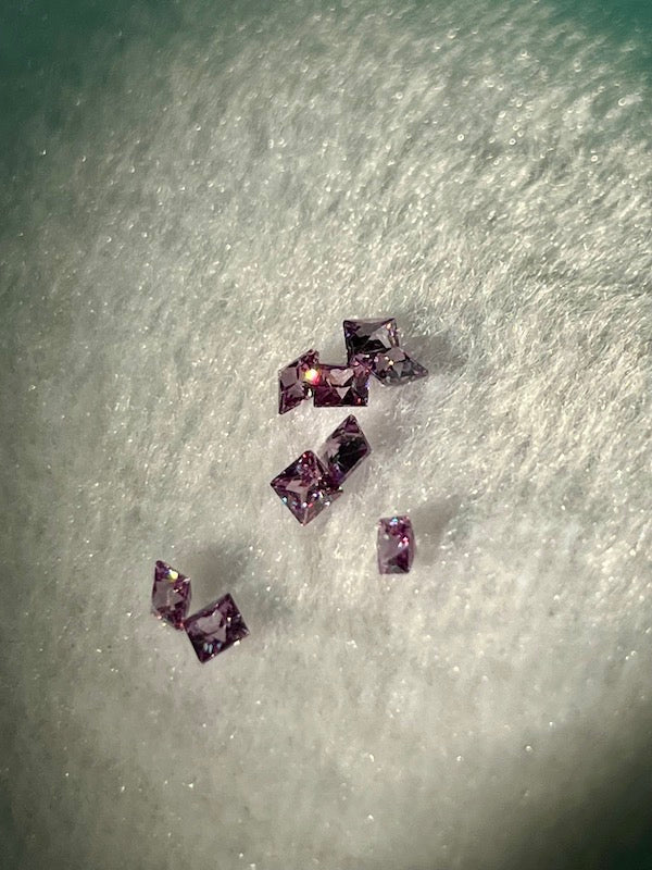 Cubic Zirconia Amethyst Purple Square - 2 sizes (5 pc)