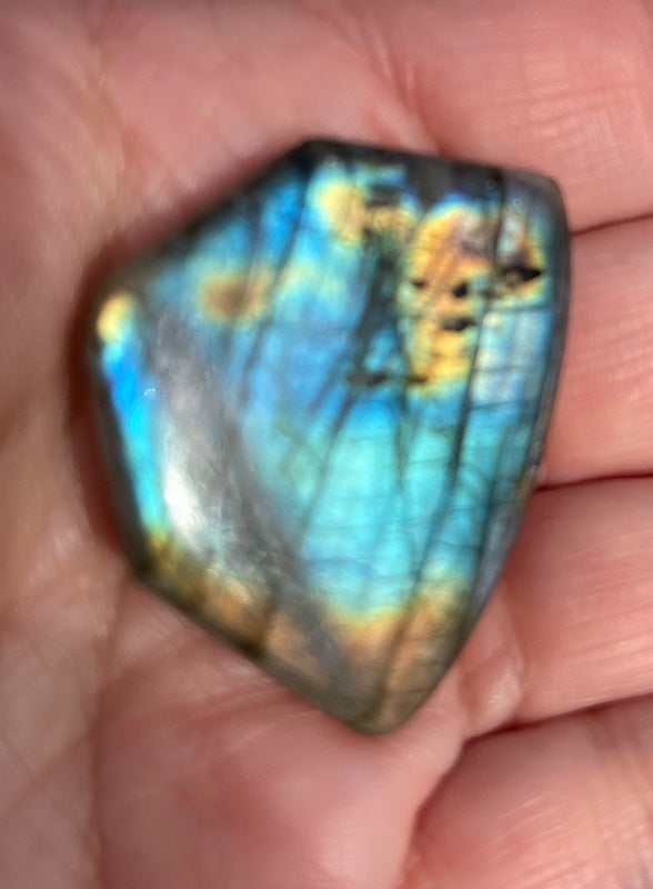 Labradorite Cabochons with Blue, orange, yellow and purple flash.