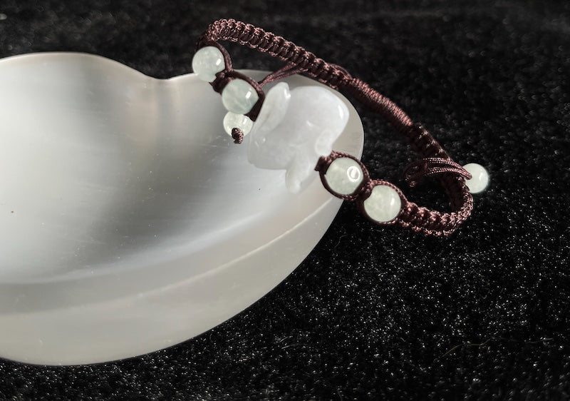 Red String Bracelet Style Jadeite Rabbit and accent beads