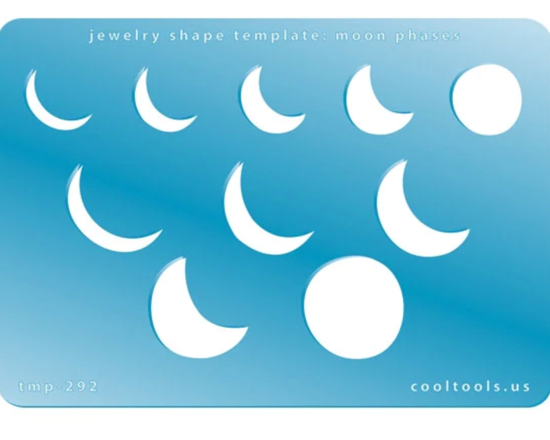 Jewelry Template Moon Phases stencil, 10 moon phase - Metal Clay Alchemist