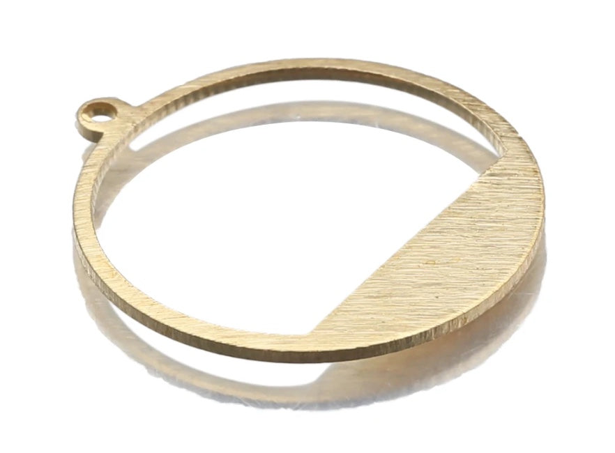 Brass Hollow circle with slice, Blanks for Powder Coating or Jewelry making