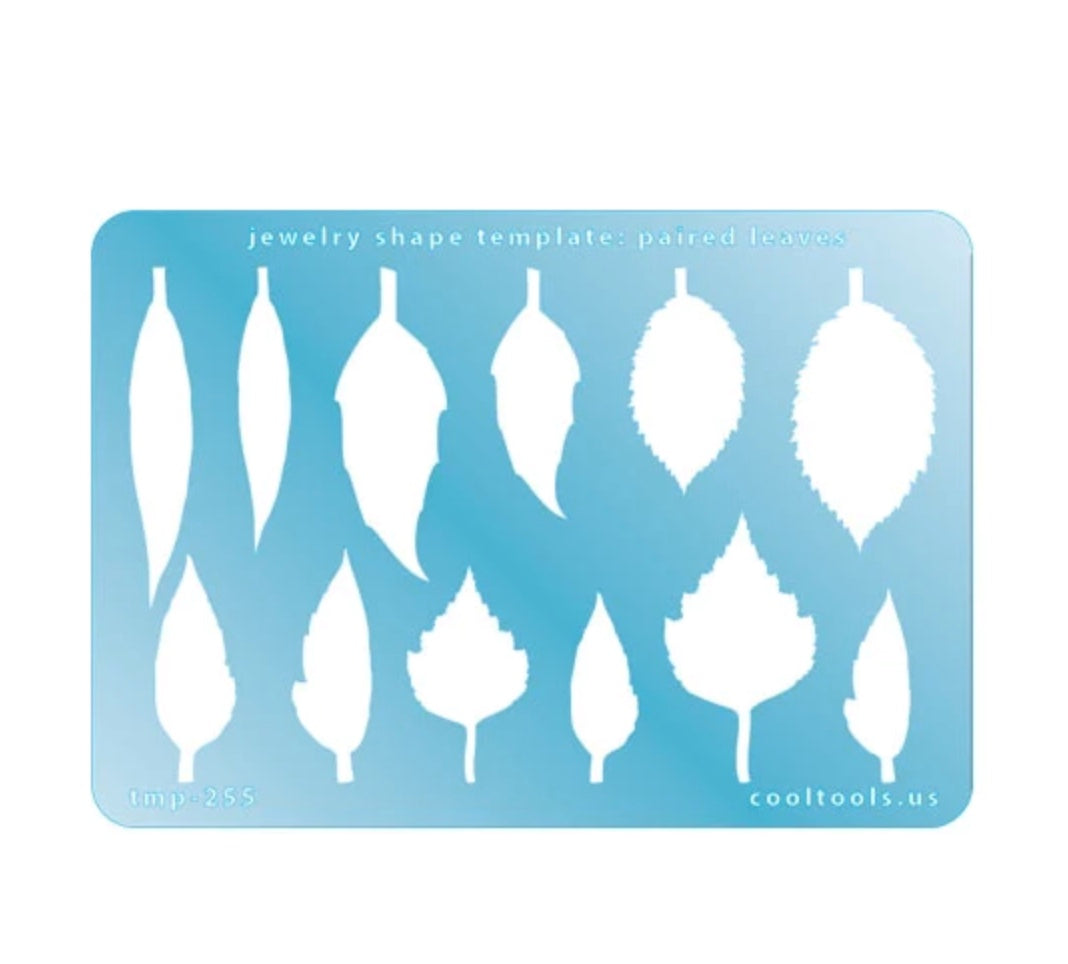 Jewelry Template Paired Leaves,  stencil , 12 Leaf shapes