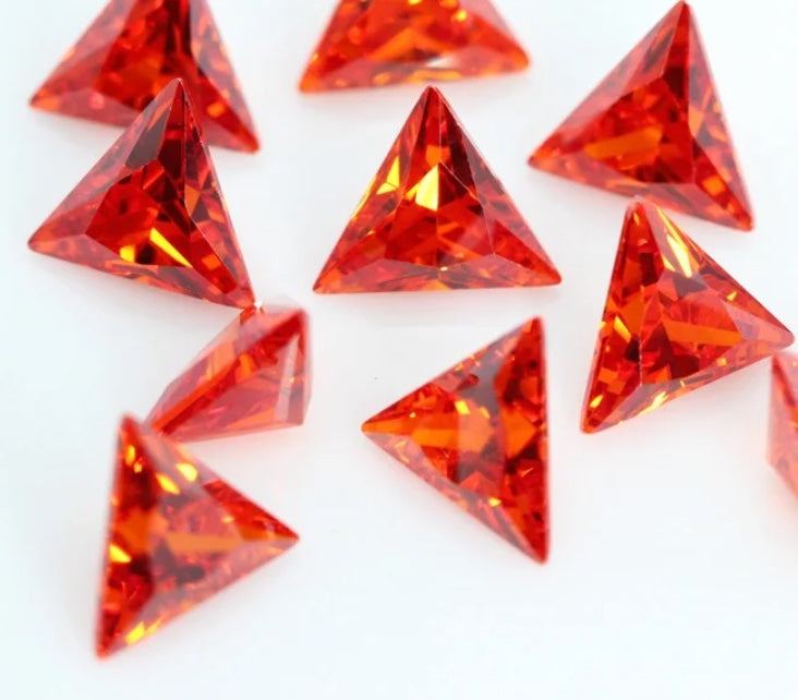 Cubic Zirconia Orange Triangles 6mm (5pc)