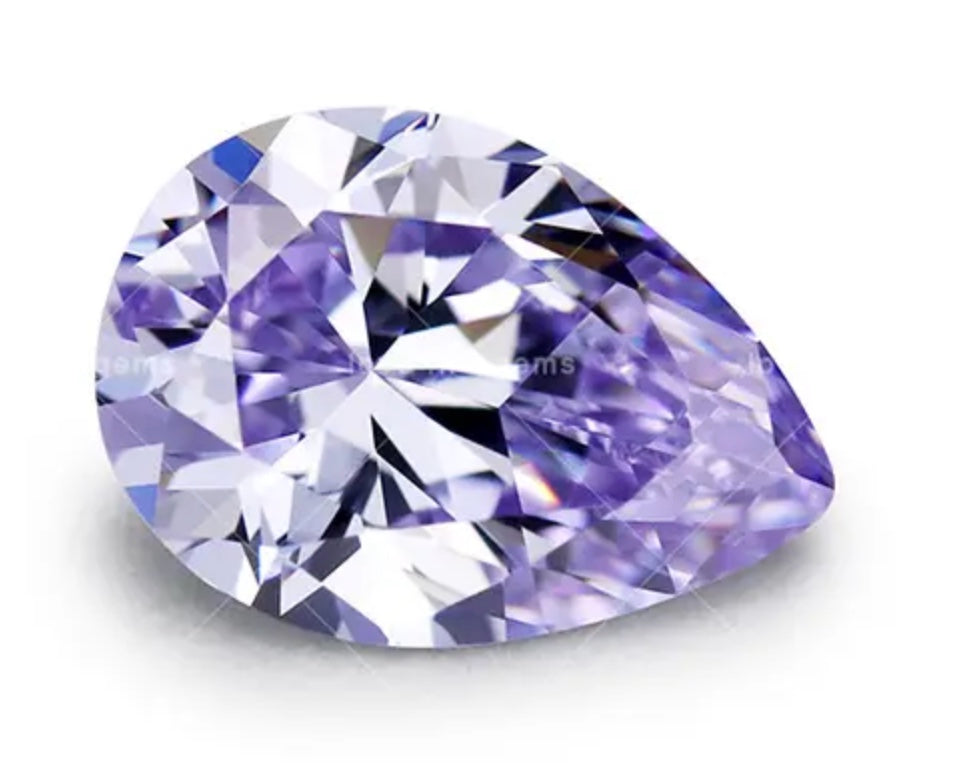 Cubic Zirconia Lavender Pear, 5x7mm (5pc)