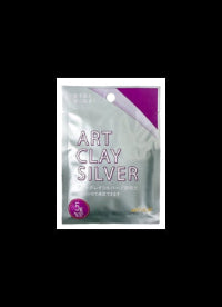 A 5g pouch of Art Clay Silver clay pigment, featuring a metallic silver background with a purple triangular accent in the top right corner and purple text.