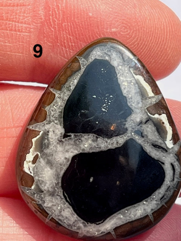 Septarian Cabochons with amazing patterns and crystal veins