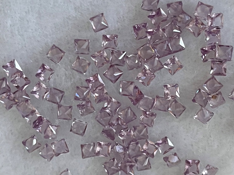 Alexandrite (Lab Created) Faceted Square 3mm or 5mm (5pc)