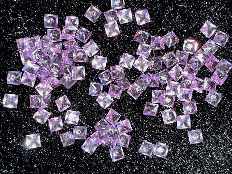 Alexandrite (Lab Created) Faceted Square 3mm or 5mm (5pc)