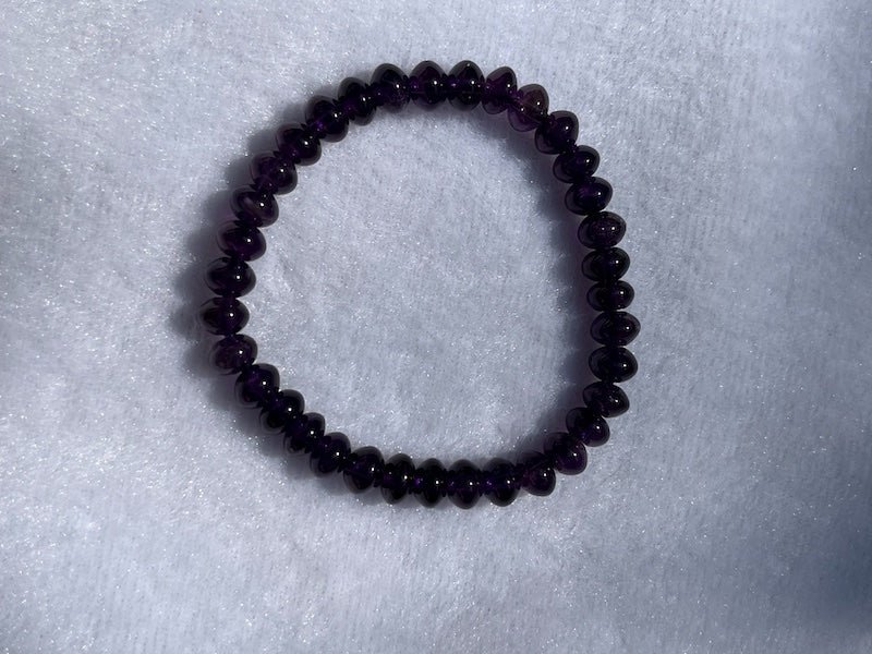 Bracelet, deep Amethyst abacus beads, 7x5mm, 36 beads