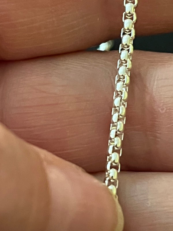 Box Chain, Sterling Silver Plated - Various lengths 2mm width