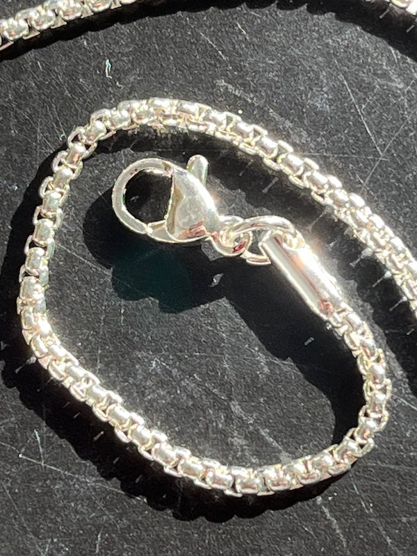 Box Chain, Sterling Silver Plated - Various lengths 2mm width