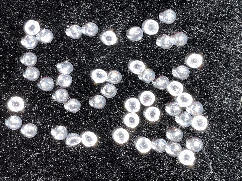 Cubic Zirconia White, Clear Round Cabochons, dome with flat back (5pc)