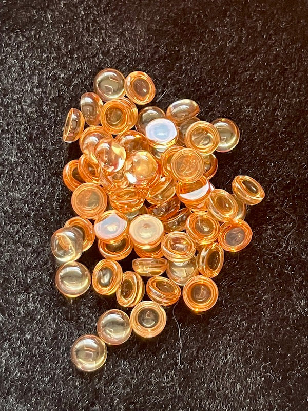 Cubic Zirconia Champagne Round Cabochons, dome with flat back - Various Sizes (5pc)