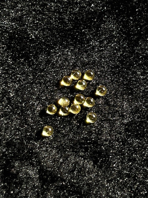 Cubic Zirconia Golden Yellow Round Cabochons, dome with flat back - Various Sizes (5pc)