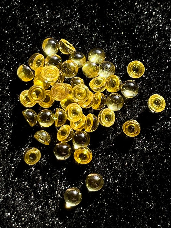 Cubic Zirconia Golden Yellow Round Cabochons, dome with flat back - Various Sizes (5pc)