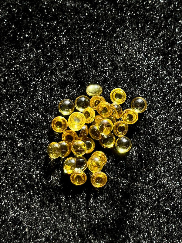 Cubic Zirconia Golden Yellow Round Cabochons, dome with flat back - Various Sizes (5pc)