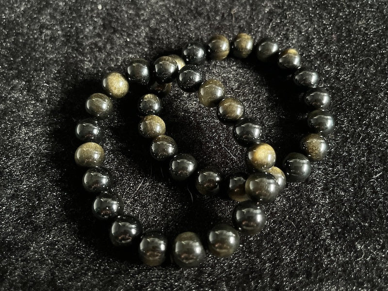 Bracelet, Golden Obsidian nearly 11 mm beads