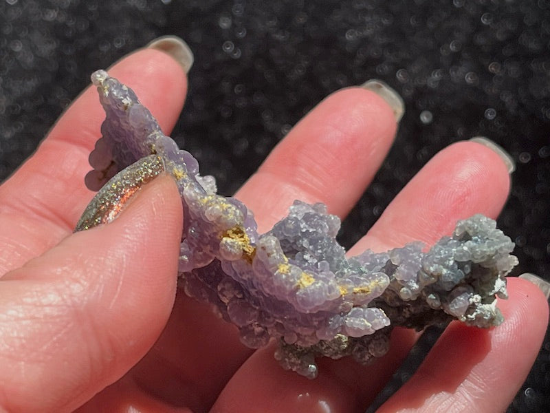 Grape agate small crystal specimen side view