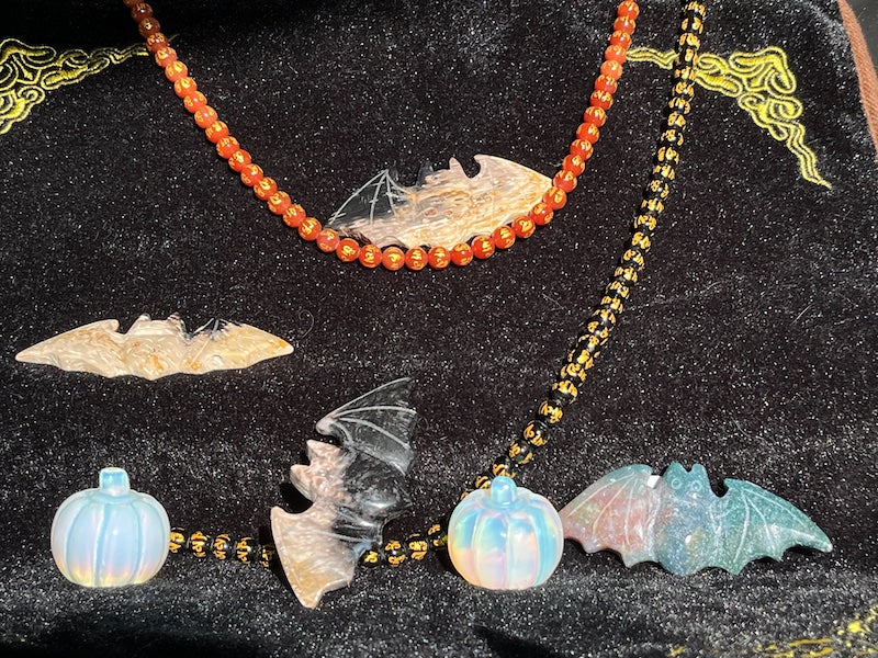 Halloween sculptures, Pumpkins and Bats