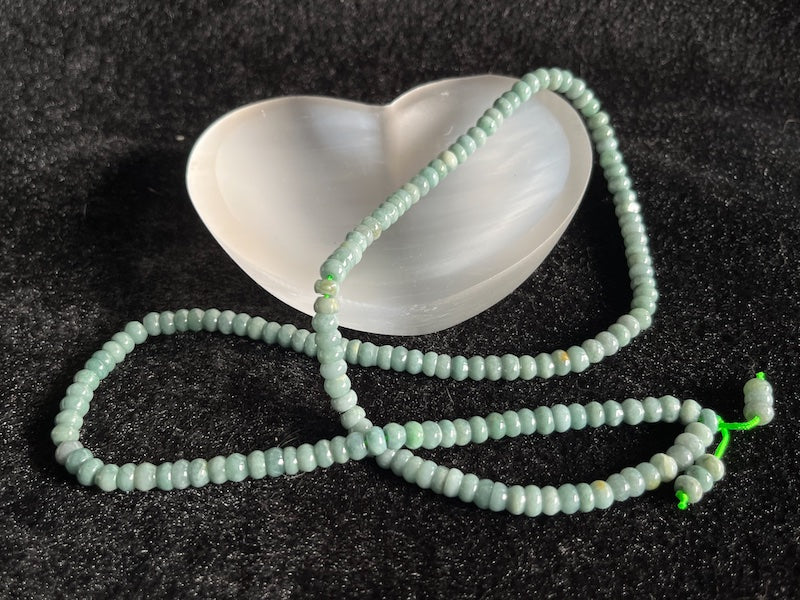Necklace, Jadeite, 4x6mm abacus beads, approx 23" long