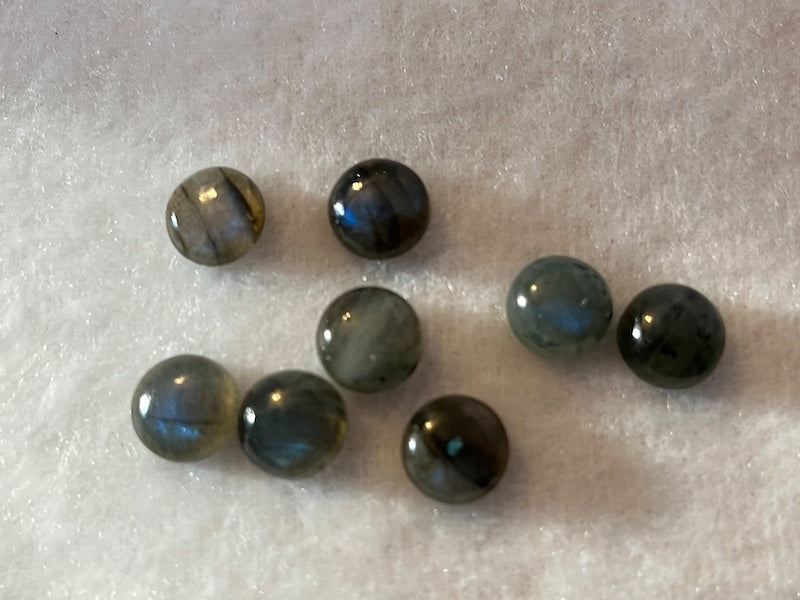 Labradorite Cabochon Rainbow/Gray Round Sizes 7mm to 15mm