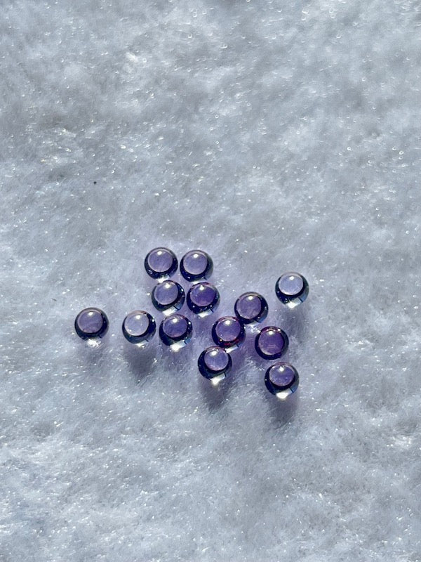 Cubic Zirconia Lilac Round Cabochons, dome with flat back - Various Sizes (5pc)